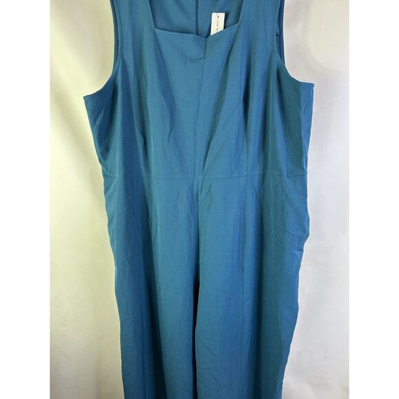 New Lane Bryant Sleevless Wide Leg Jumpsuit Pant Suit Blue - Picture 3 of 7